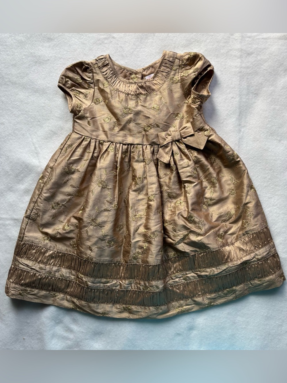 Size 2T Gold silk dress by Janie & Jack